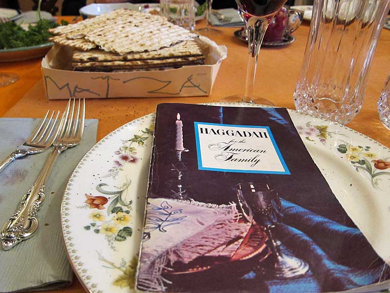 Haggadah for the American Family at a typical Seder table