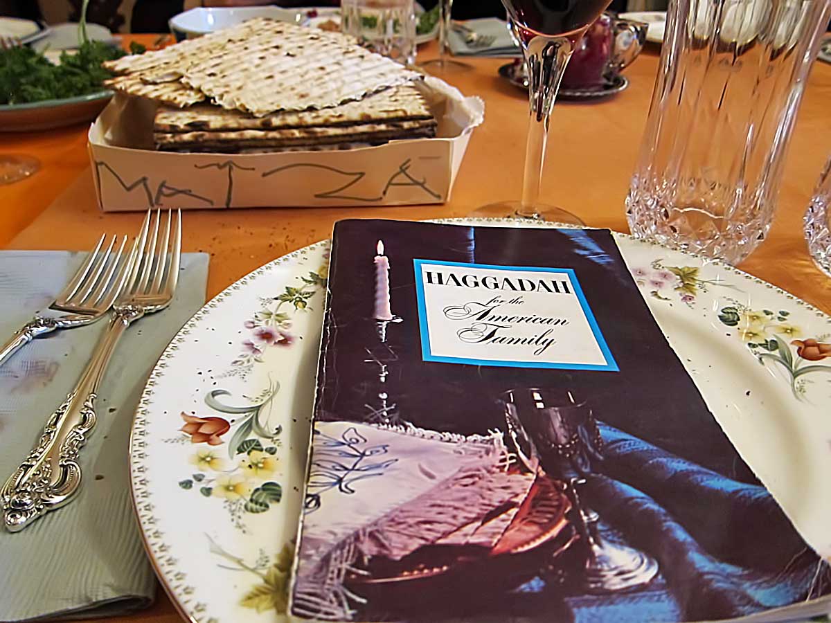 Haggadah for the American Family at a typical Seder table